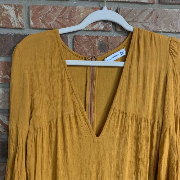 Faithfull The Brand Melia Arwen Tiered Butterscotch USA 8 / Large Midi Dress EUC - Picture 6 of 12
